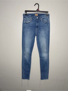 MOTHER The Looker Ankle Fray Jeans in Birds of Paradise Wash Jeans, 26